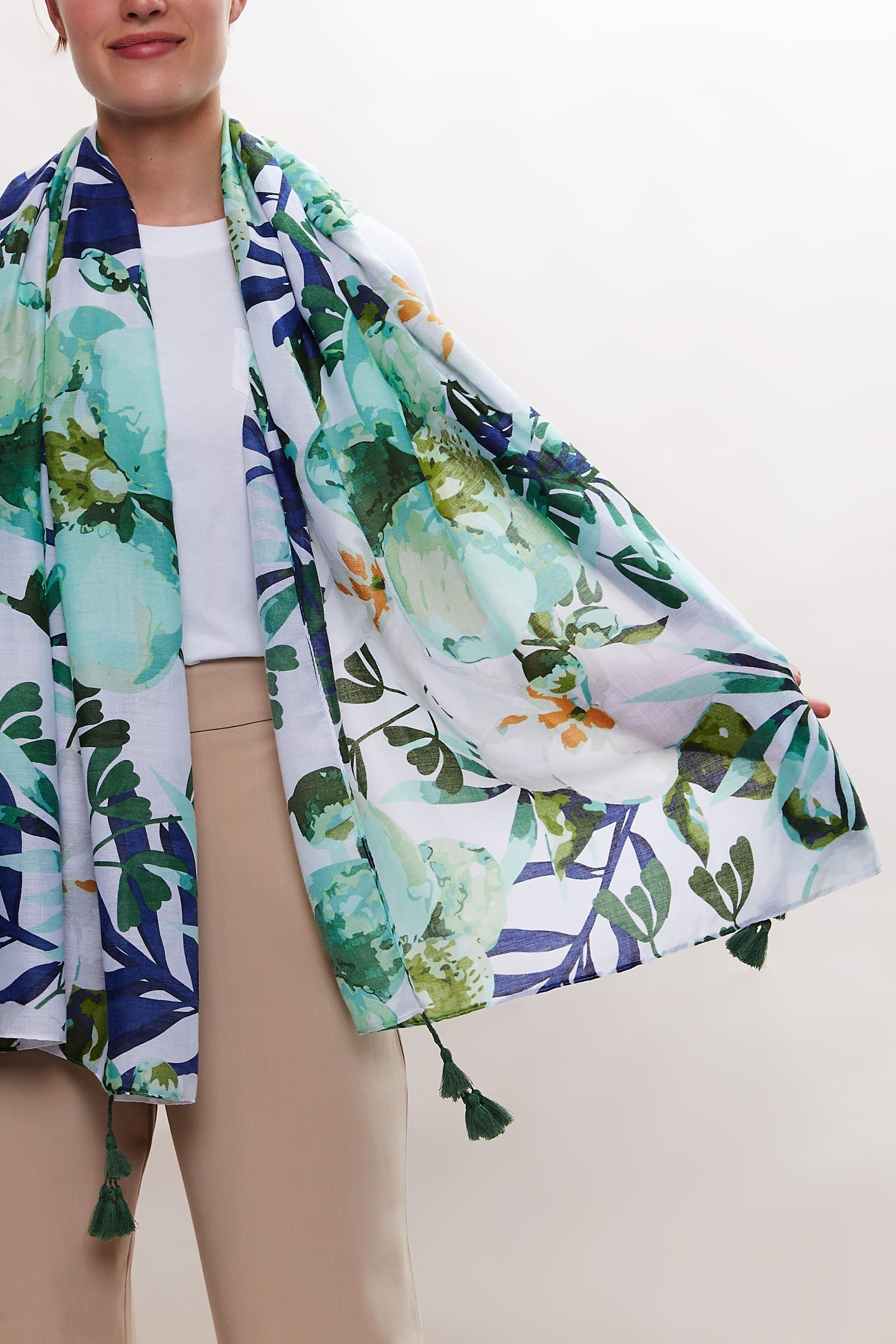 Louche Peony Printed Scarf – One Size Multicolour