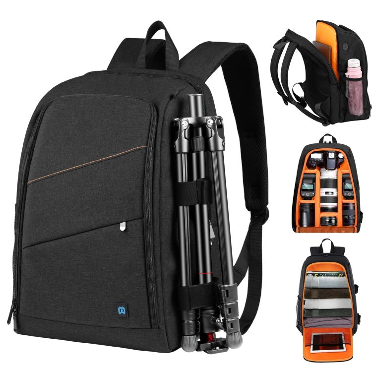 PULUZ Outdoor Portable Waterproof Scratch-proof Dual Shoulders Backpack Handheld PTZ Stabilizer Camera Bag with Rain Cover – BackpackBlack Black