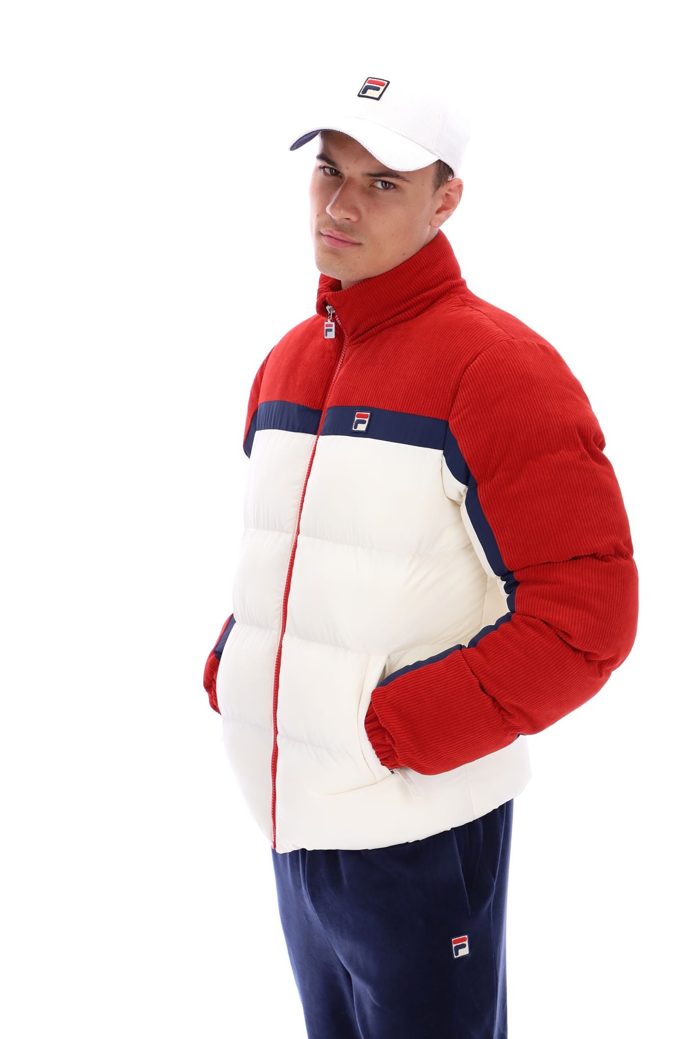 Rowan Corduroy Mix Colour Block Puffer Jacket – Rowan Corduroy Mix Colour Block Puffer Jacket –