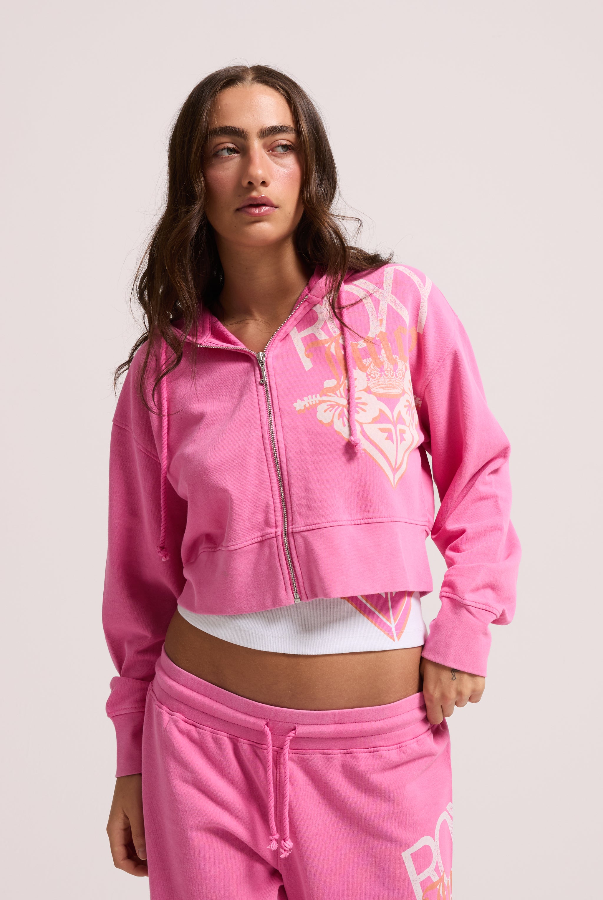 AZALEA PINK ROXY x JUICY COUTURE BOXY HOODIE – S Pink