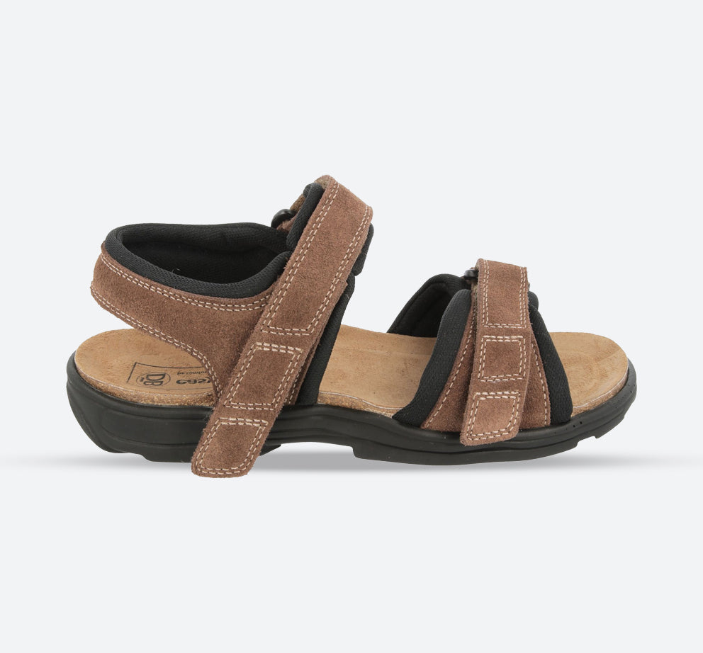 Mens Wide Fit DB Ramsey Sandals, Brown Suede V E – E