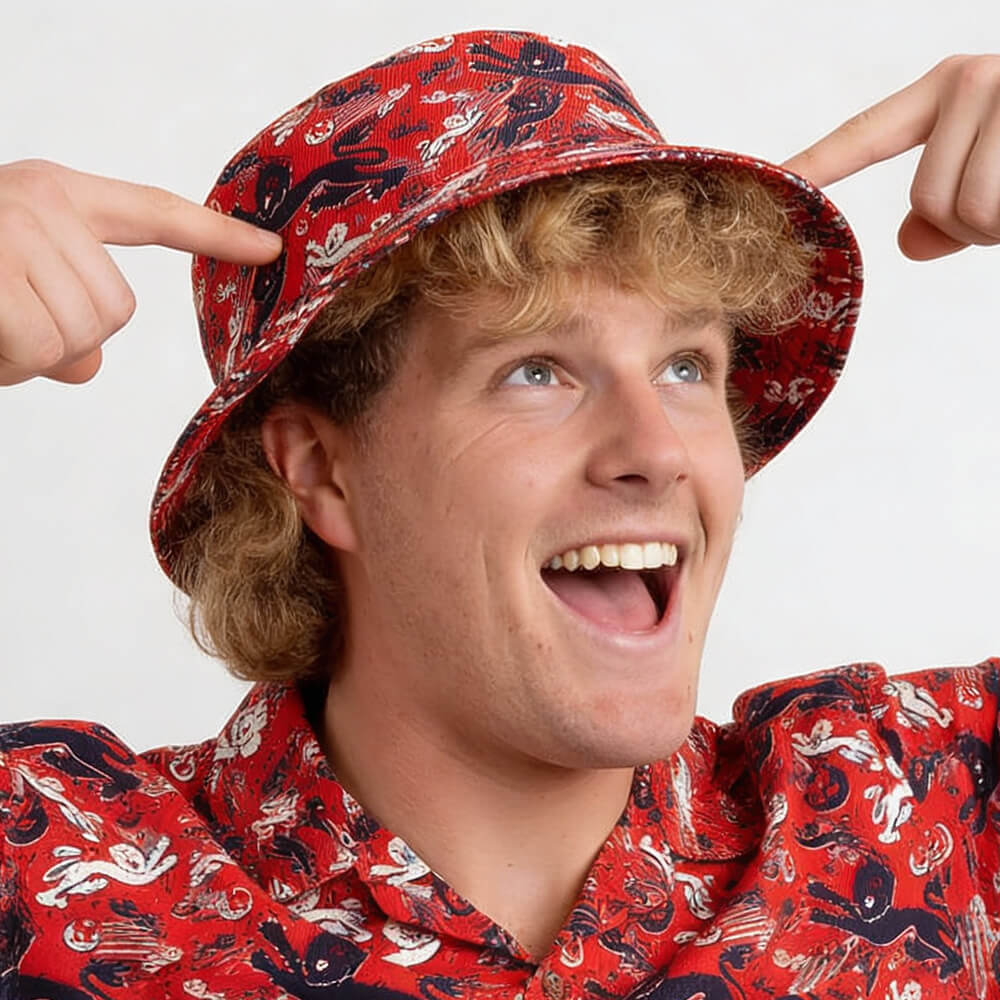 Red England FC Away Bucket Hat – One Size Head