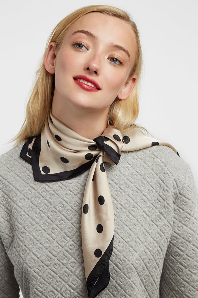 Louche Roxanne Spotted Scarf – BeigeBlack