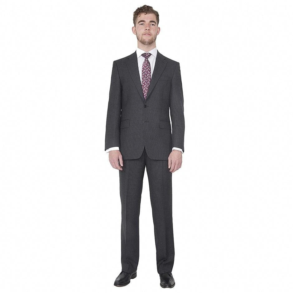 The Label Classic Fit Mix and Match Piece Wool Suit for Men in Charcoal Birdseye