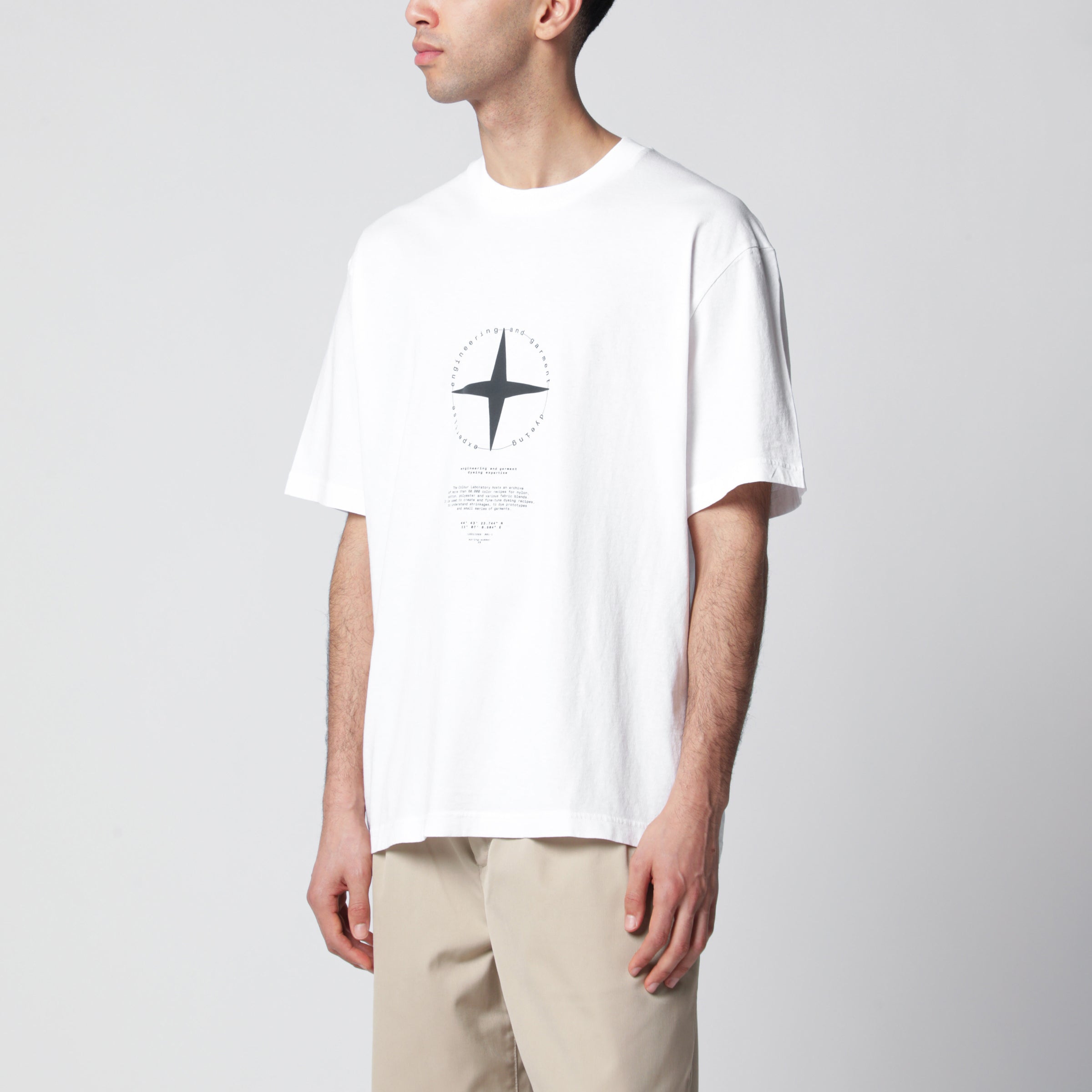 Regular-fit organic cotton shirt with print in white Regular-fit organic cotton shirt with print in white