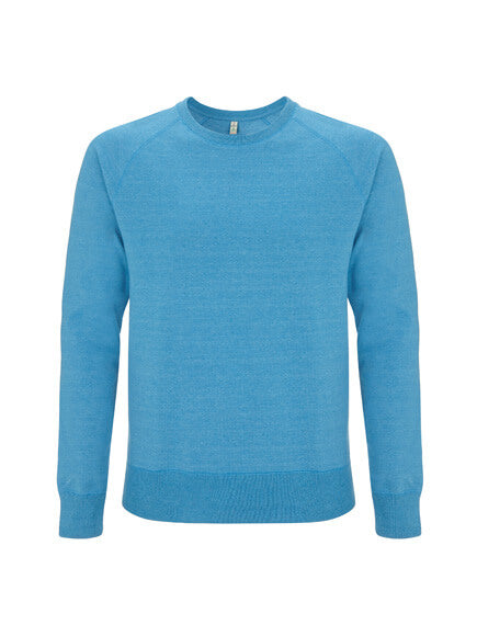 Unisex Raglan Recycled Sweatshirt – S Melange Mid Blue