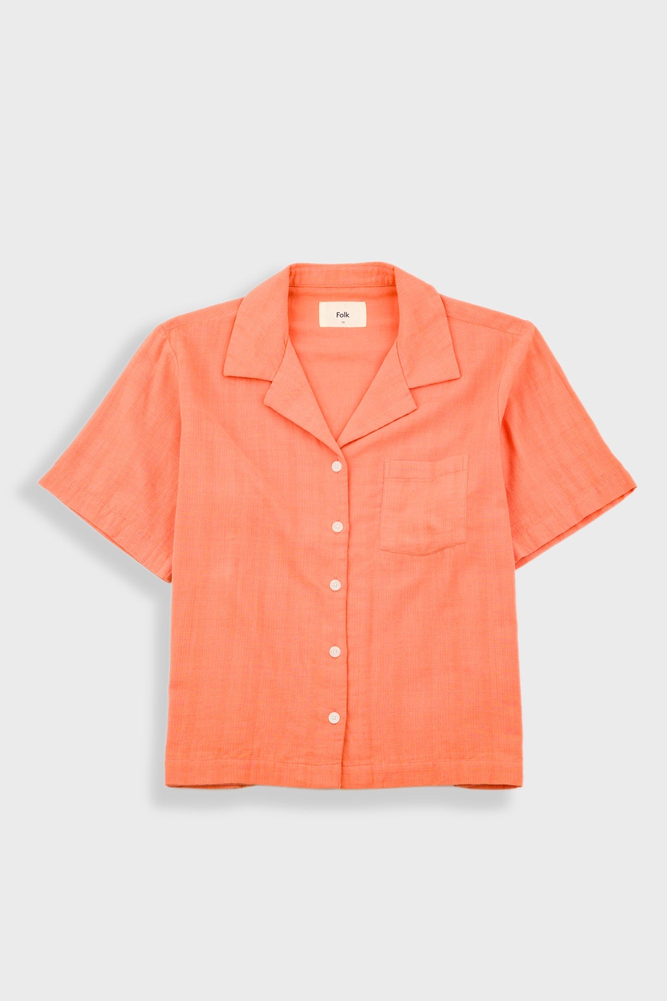 Short Sleeve Soft Collar Shirt – Coral Double Layer Voile Short Sleeve Soft Collar Shirt – Coral Double Layer Voile
