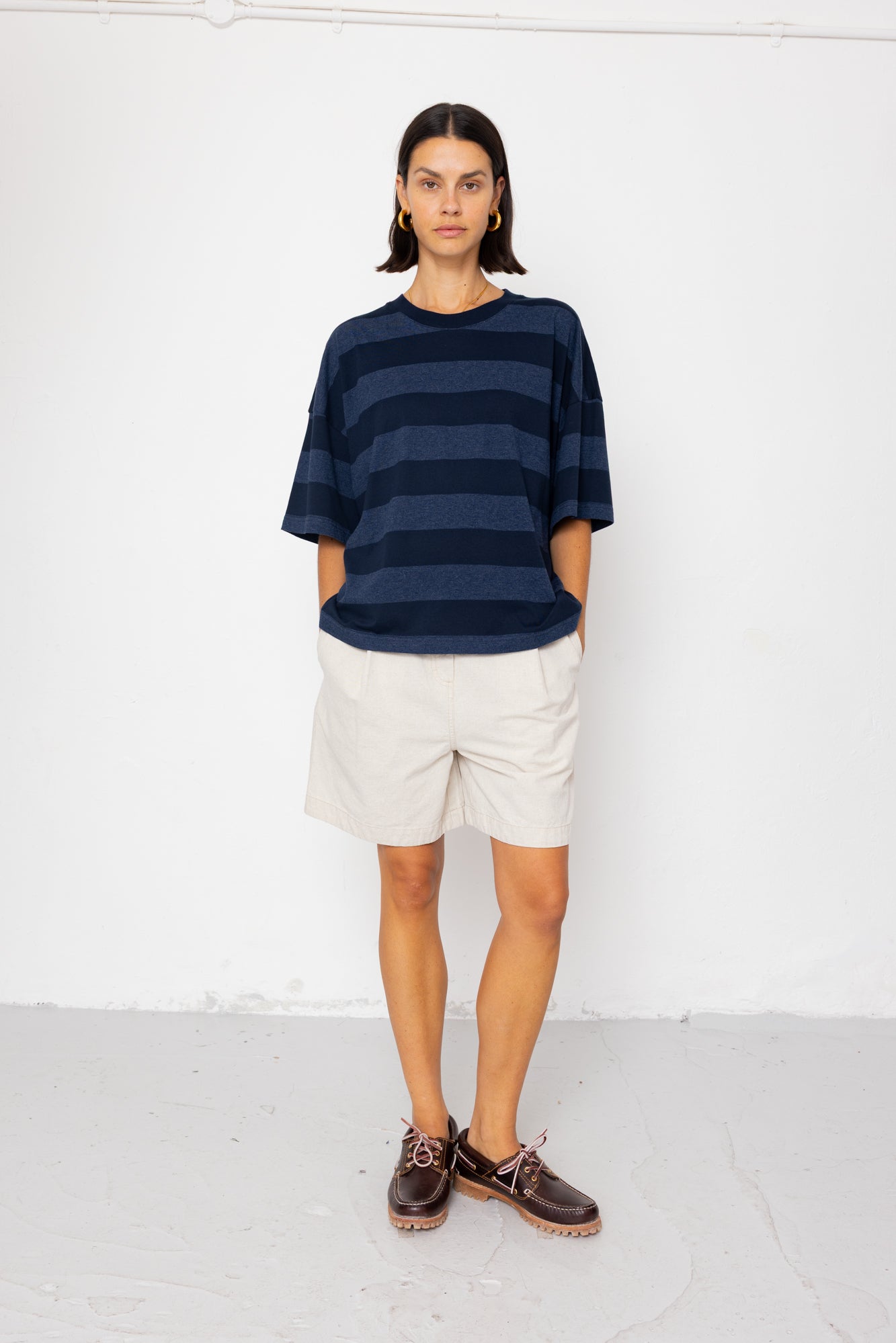 Boyfriend Shirt – Navy Blue Stripe Boyfriend Shirt – Navy Blue Stripe