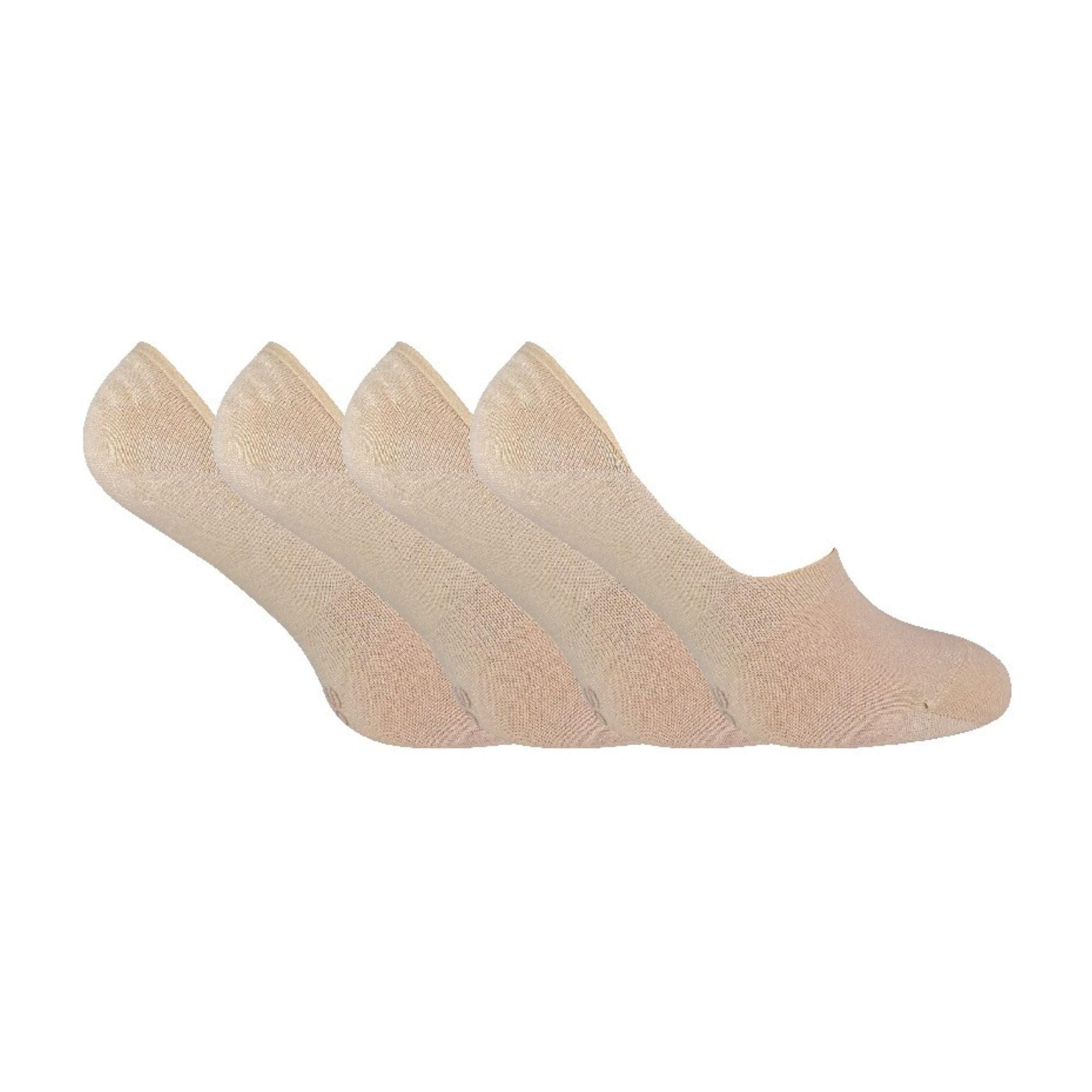 Pack Unisex Luxury Bamboo No Show Invisible Socks – – Natural