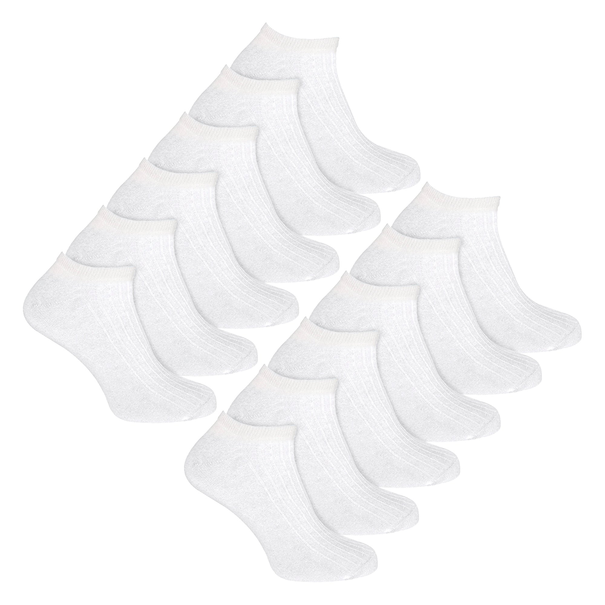 Pack Kids % Cotton Trainer Socks – – White