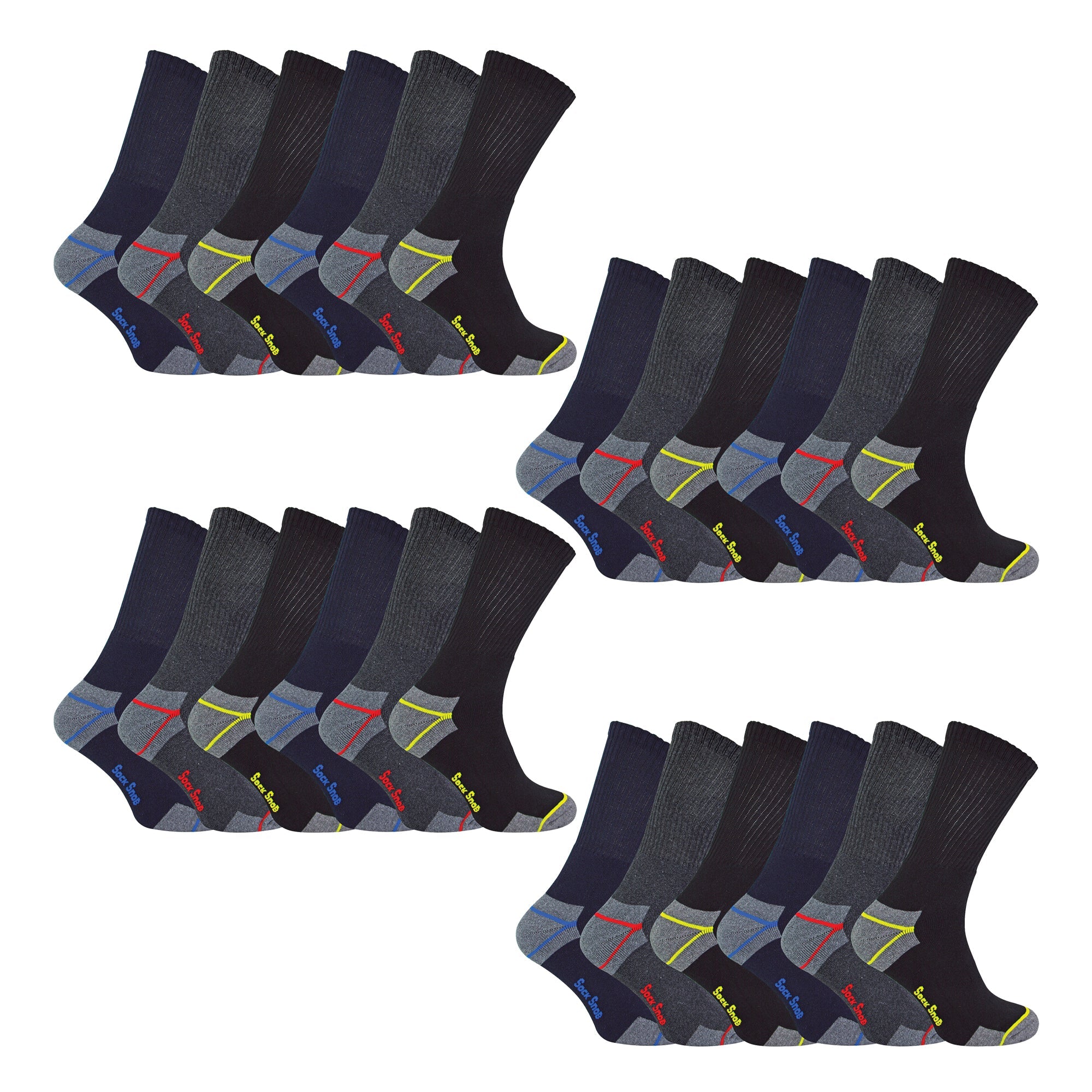 Mens Ultimate Cotton Work Socks for Steel Toe Boots Multipack Options – – Black Pack Mens Ultimate Cotton Work Socks for Steel Toe Boots Multipack Options – – Black Pack