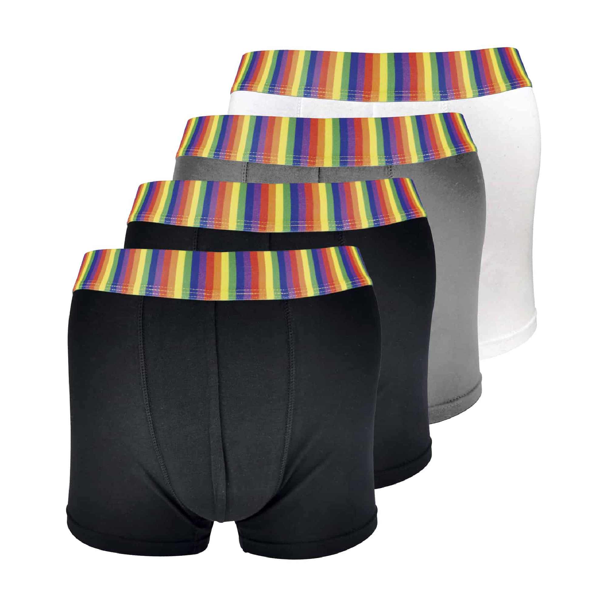 Pack Mens Cotton Novelty Striped Rainbow Boxer Shorts Underwear – Rainbow