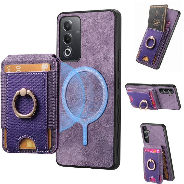 Retro Splitable Magnetic Stand Card Bag Leather Phone Case, For OPPO Reno T G, For OPPO Reno Z, For OPPO Reno G, – For OPPO Reno T G Purple