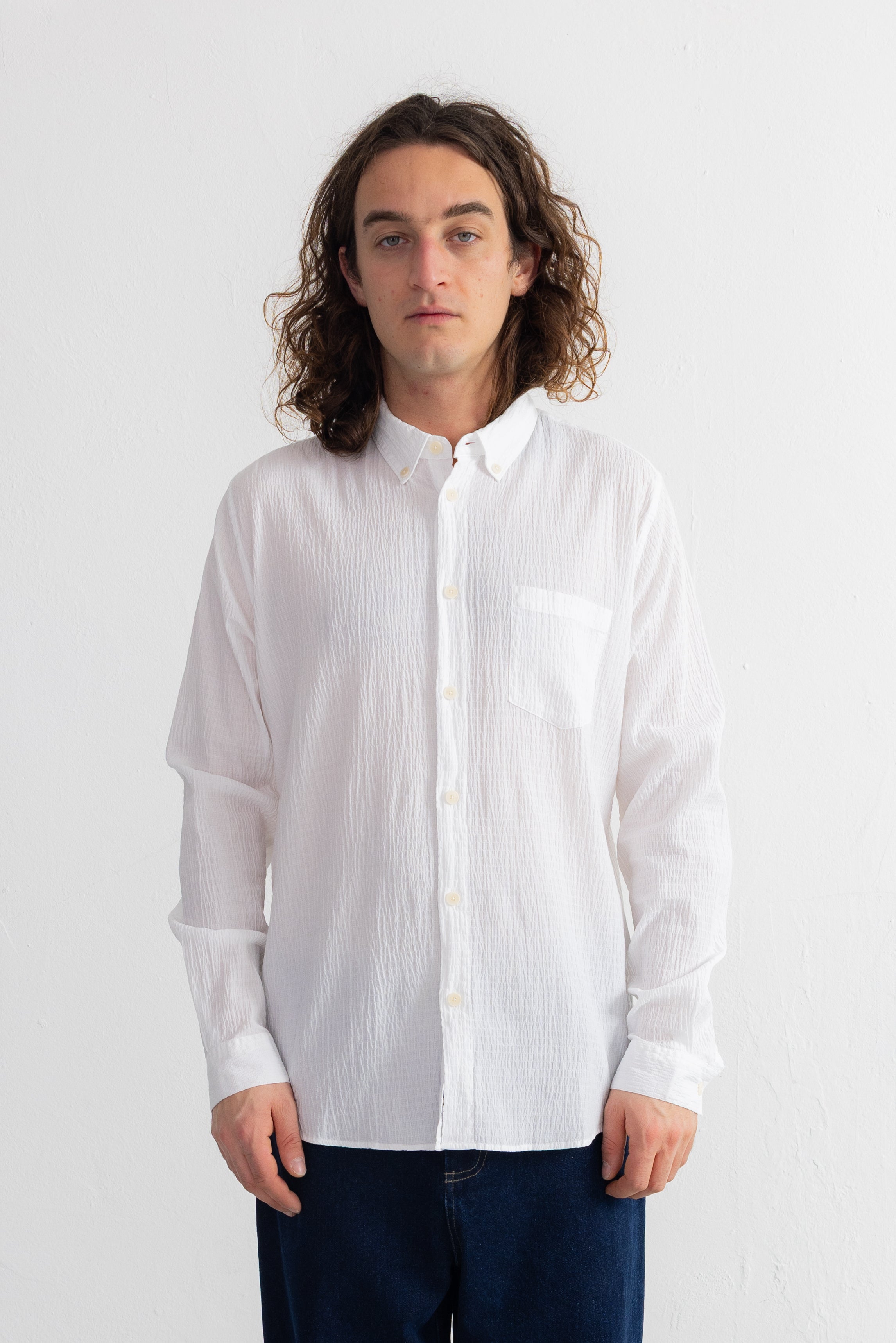 Relaxed Fit Shirt – White Texture