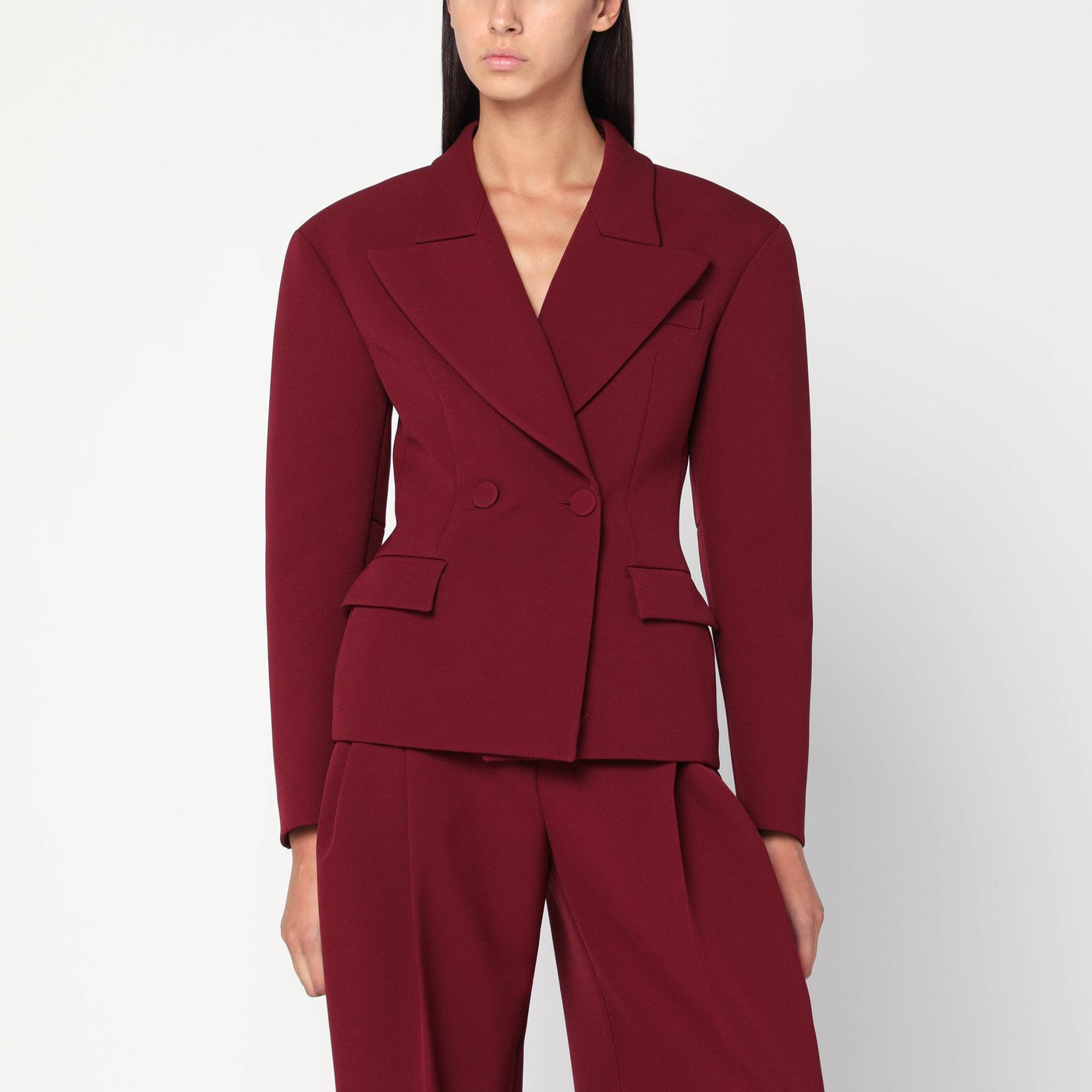 Burgundy single-breasted jacket Burgundy single-breasted jacket