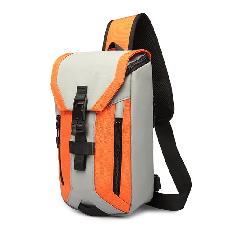 Ozuko Men Outdoor Multifunctional Waterproof Messenger Bag with External B Charging Port, Black, Dark Gray, Orange, Royal Blue, Sky