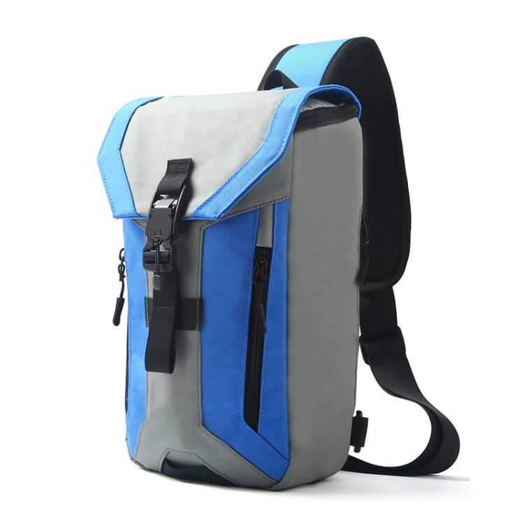 Ozuko Men Outdoor Multifunctional Waterproof Messenger Bag with External B Charging Port, Black, Dark Gray, Orange, Royal Blue, Sky