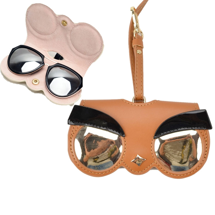 Cute And Funny PU Sunglasses Case Portable Glasses Case With Hanging Buckle, Flowers Lake Blue Color Matching, Mengbao – Honey Brown Fox Brown Cute And Funny PU Sunglasses Case Portable Glasses Case With Hanging Buckle, Flowers Lake Blue Color Matching, Mengbao – Honey Brown Fox Brown