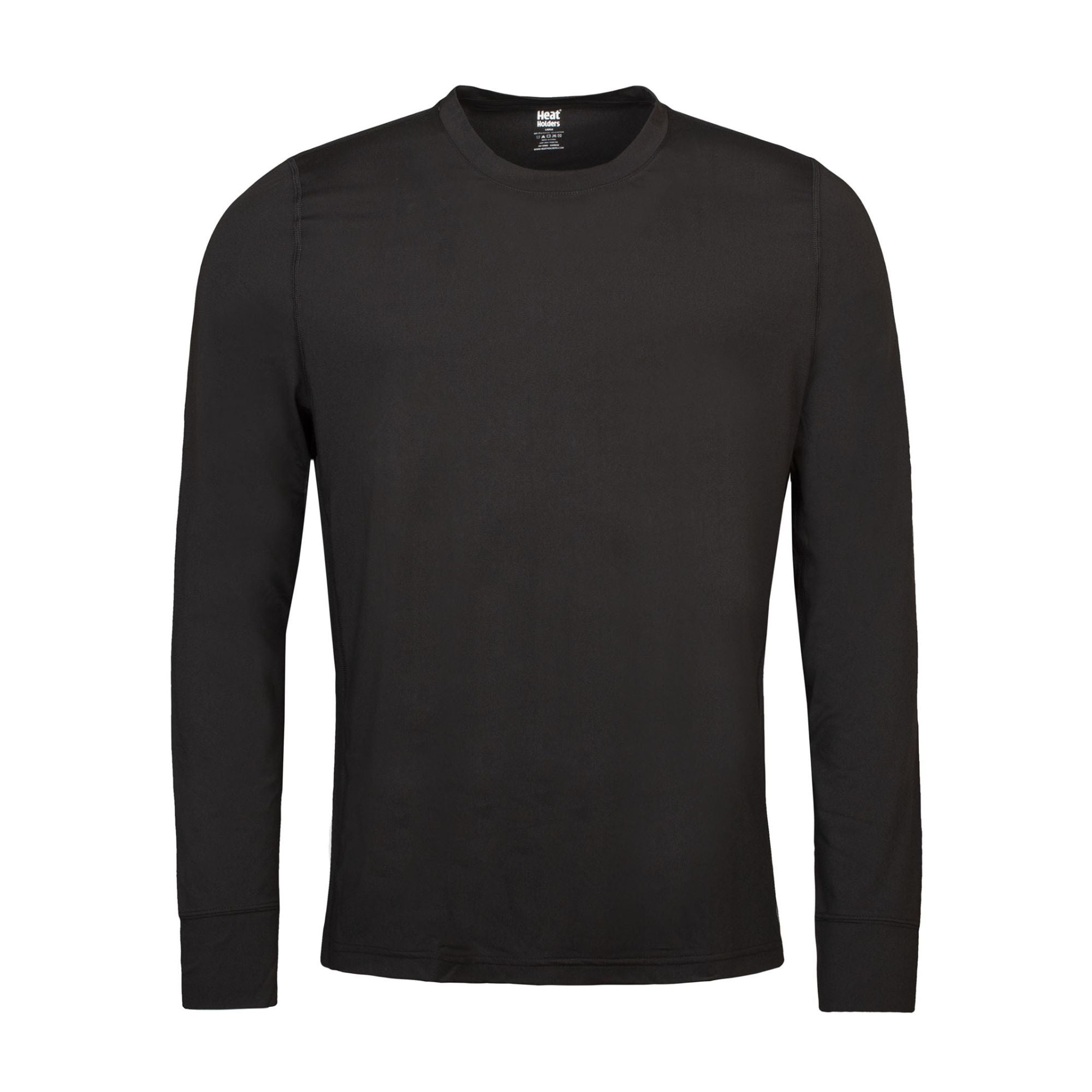 Mens Breathable Thermal Base Layer Long Sleeve Top for Winter – M Black
