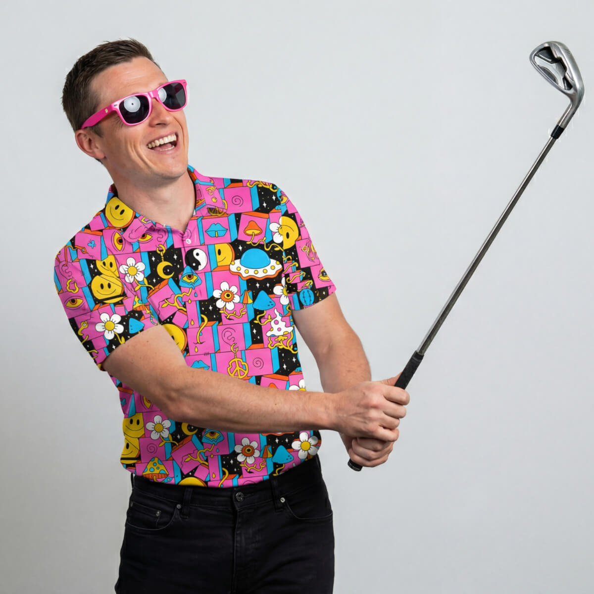 Trippy Space Golf Polo Shirt Trippy Space Golf Polo Shirt