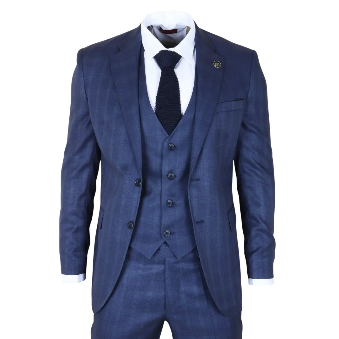 IM – Men’s Blue Piece Prince Of Wales Check Suit – ” Jacket ” Trousers IM – Men’s Blue Piece Prince Of Wales Check Suit – ” Jacket ” Trousers