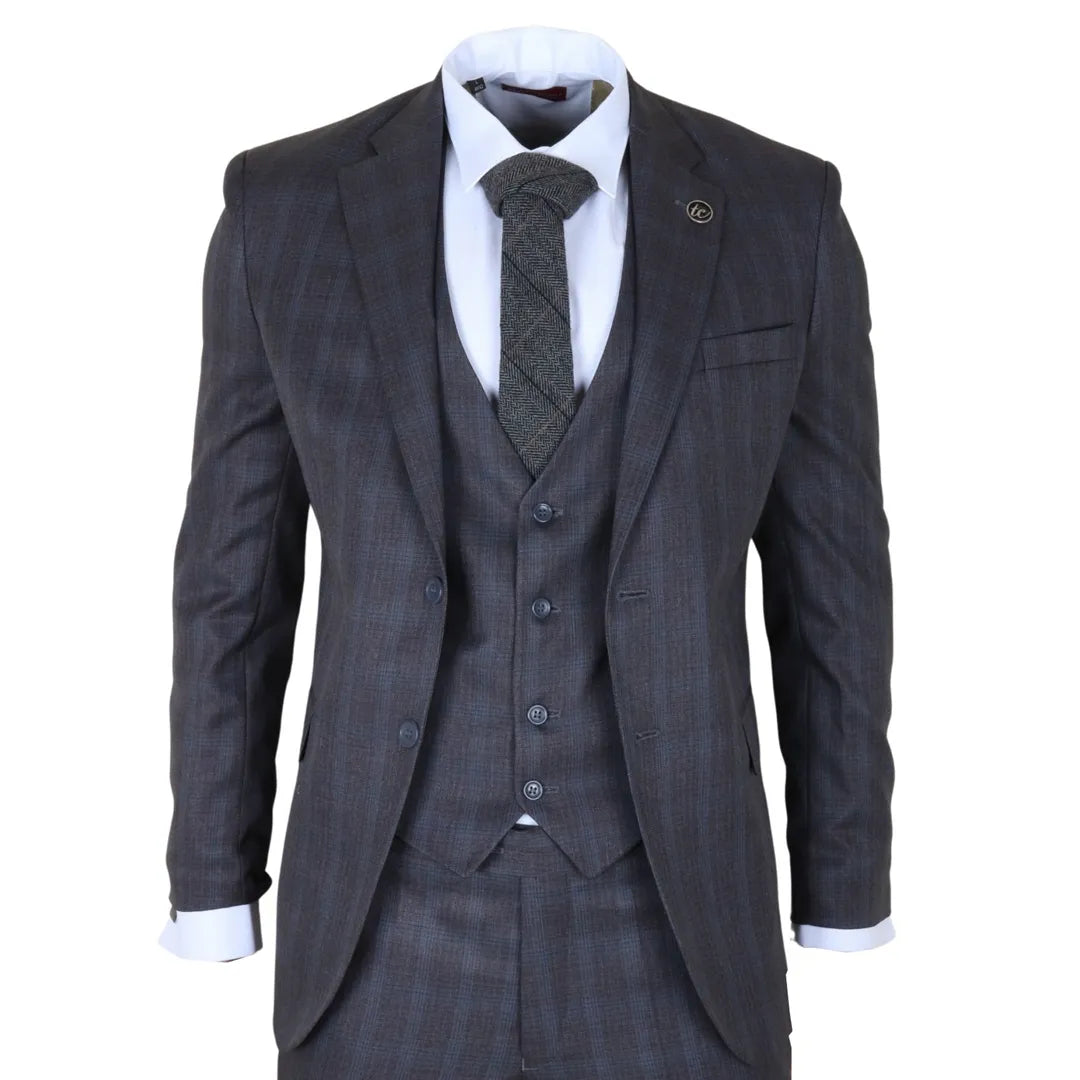 IM – Men’s Charcoal Piece Prince Of Wales Check Suit – ” Jacket ” Trousers IM – Men’s Charcoal Piece Prince Of Wales Check Suit – ” Jacket ” Trousers