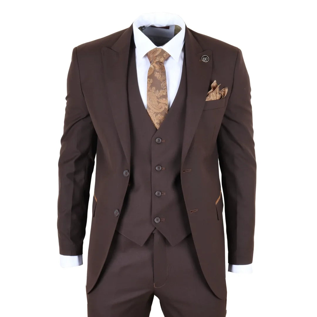 IM – Men’s Plain Dark Brown Piece Suit – ” Jacket ” Trousers