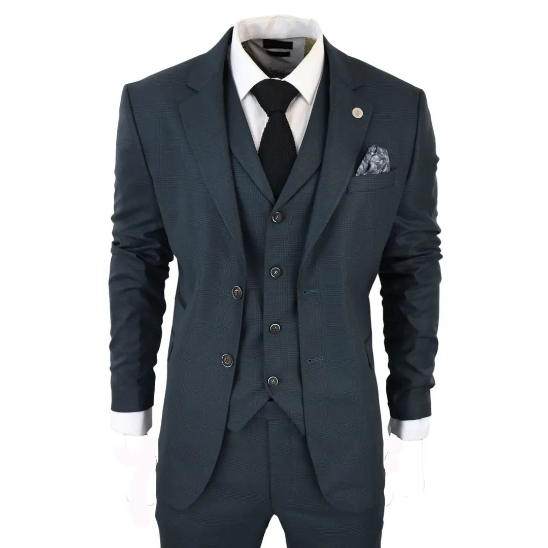 AK- – Men’s Piece Olive Check Suit – ” Jacket ” Trousers