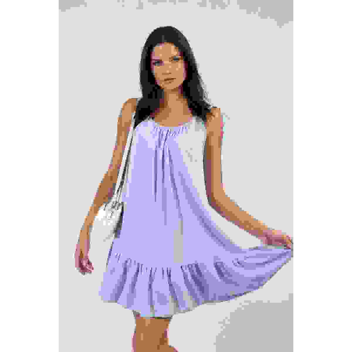 Backless Tie-up Spaghetti Strap Frill Hem Mini Dress – SKY BLUE ONE SIZE – Backless Tie-up Spaghetti Strap Frill Hem Mini Dress – SKY BLUE ONE SIZE –