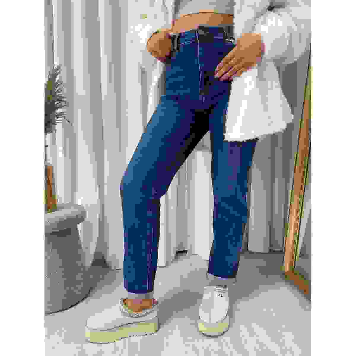 High Waisted Acid Wash Jeans