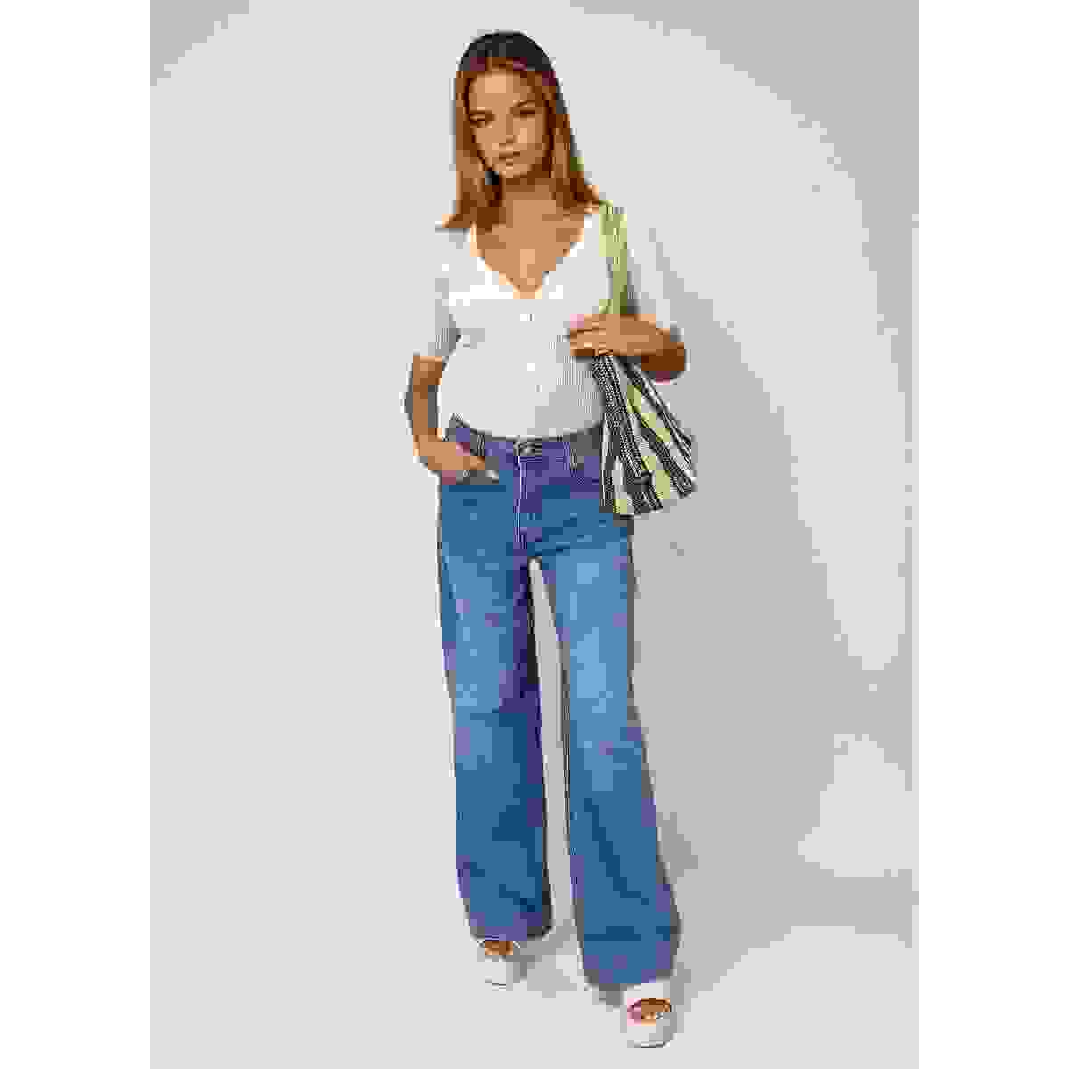 High Waisted Wide Leg Jeans