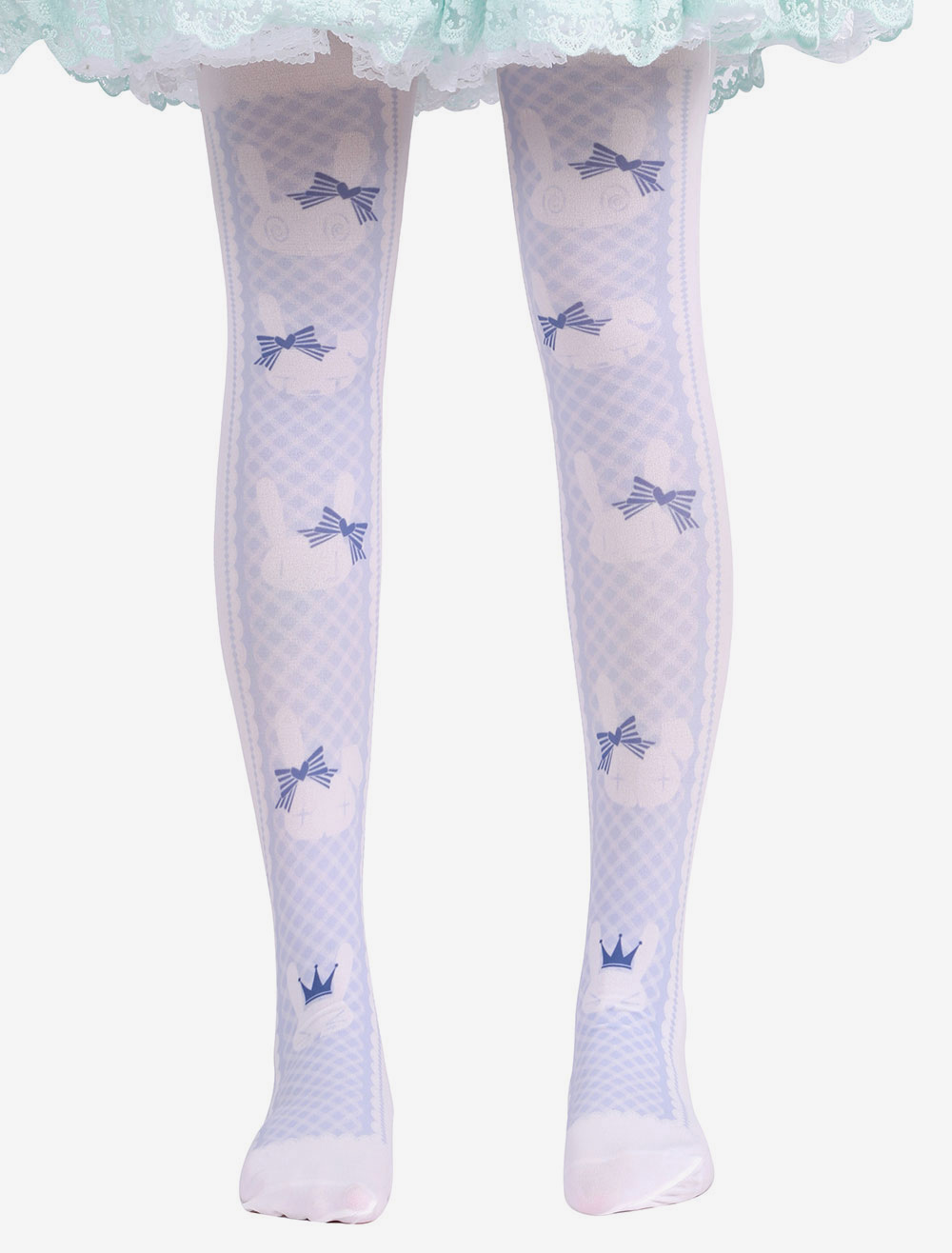 Sweet Lolita Stockings Lilac Printed Lolita Knee High Socks
