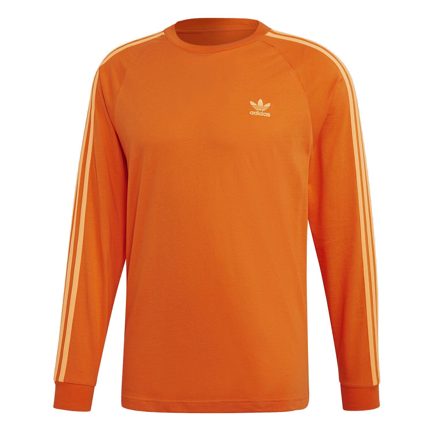 adidas Originals -Stripes Long Sleeve T Shirt – Orange – L Orange
