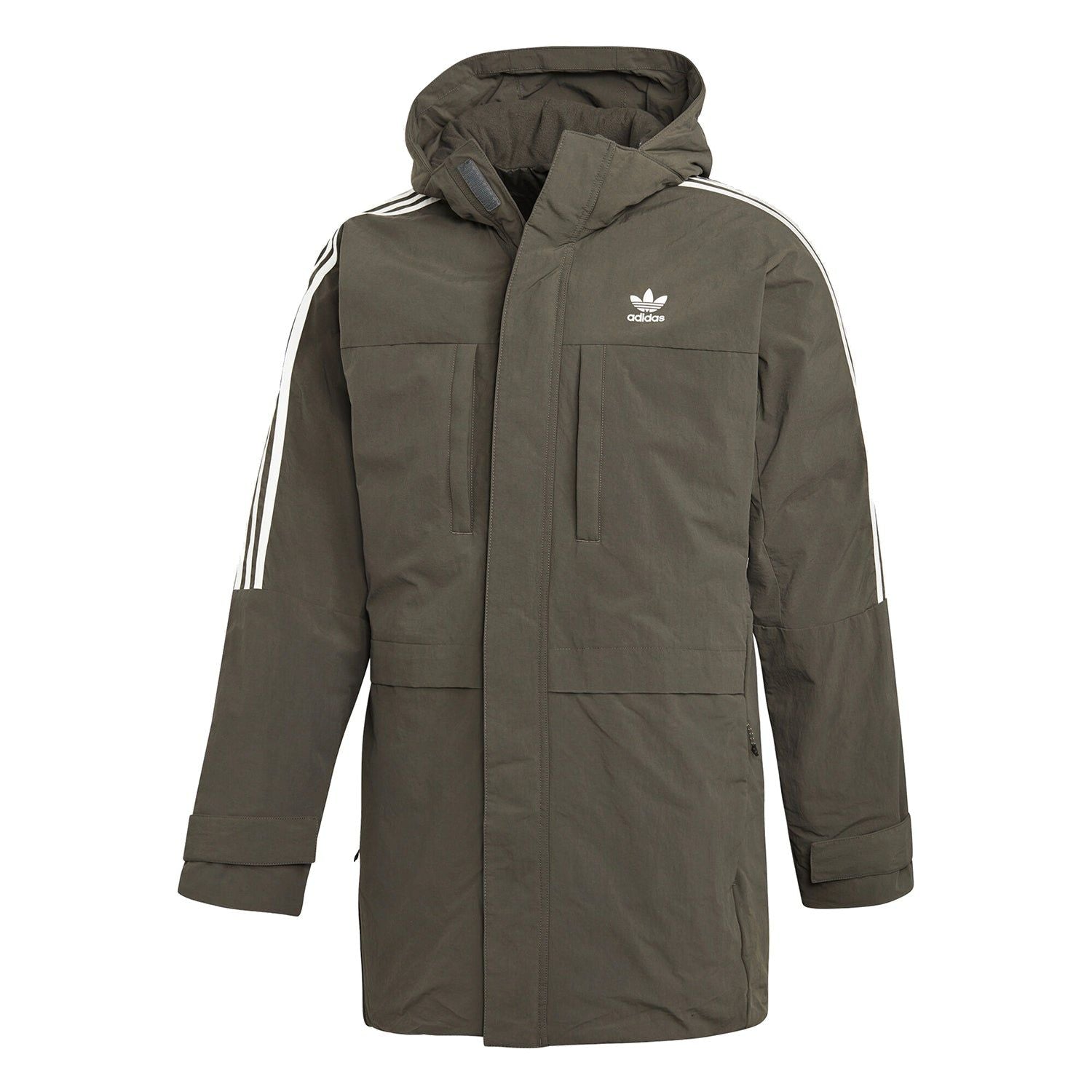 adidas Originals Trefoil Down Parka Jacket – Green – Green
