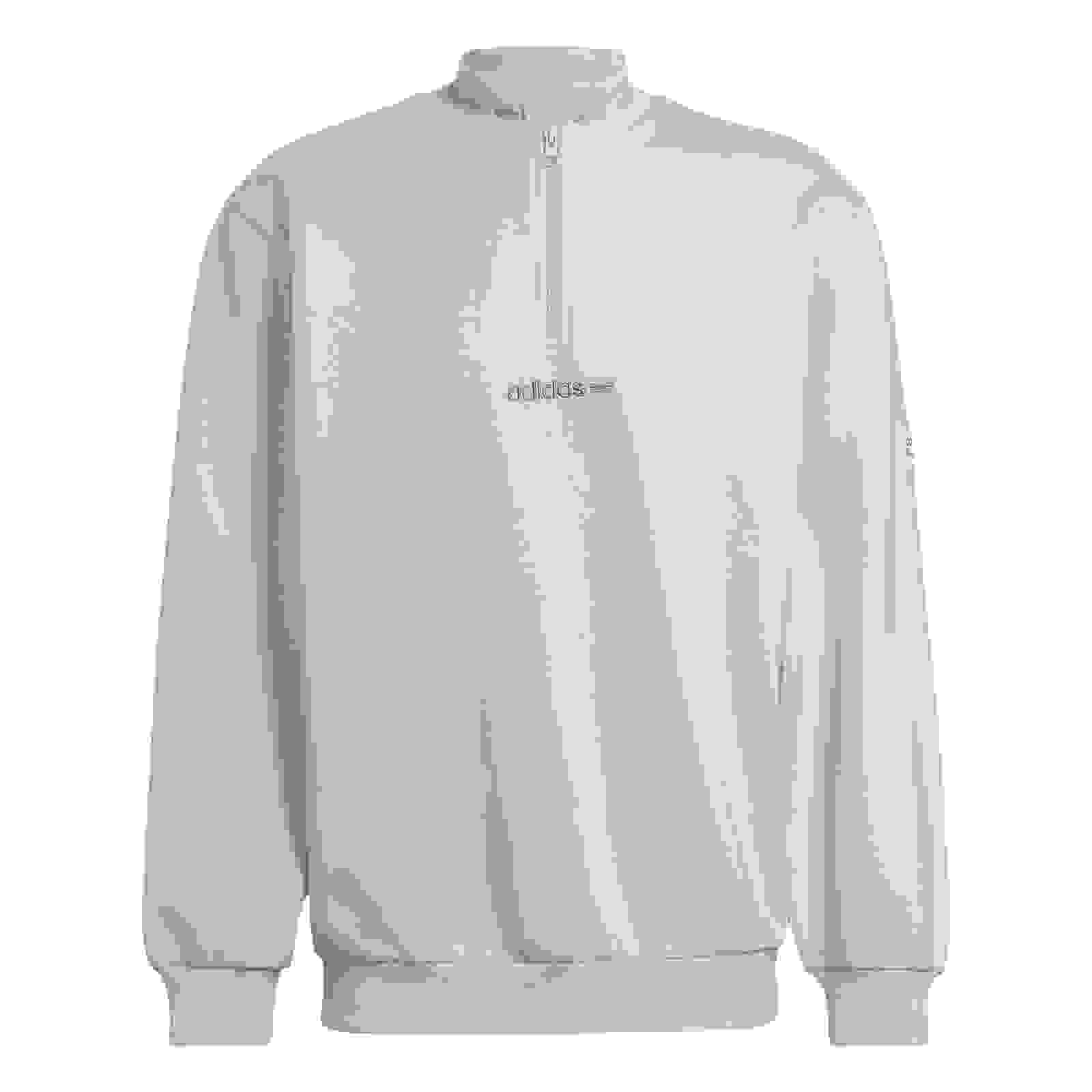 adidas Originals Trefoil Linear Quarter Zip Sweatshirt – Linen Green – M Green