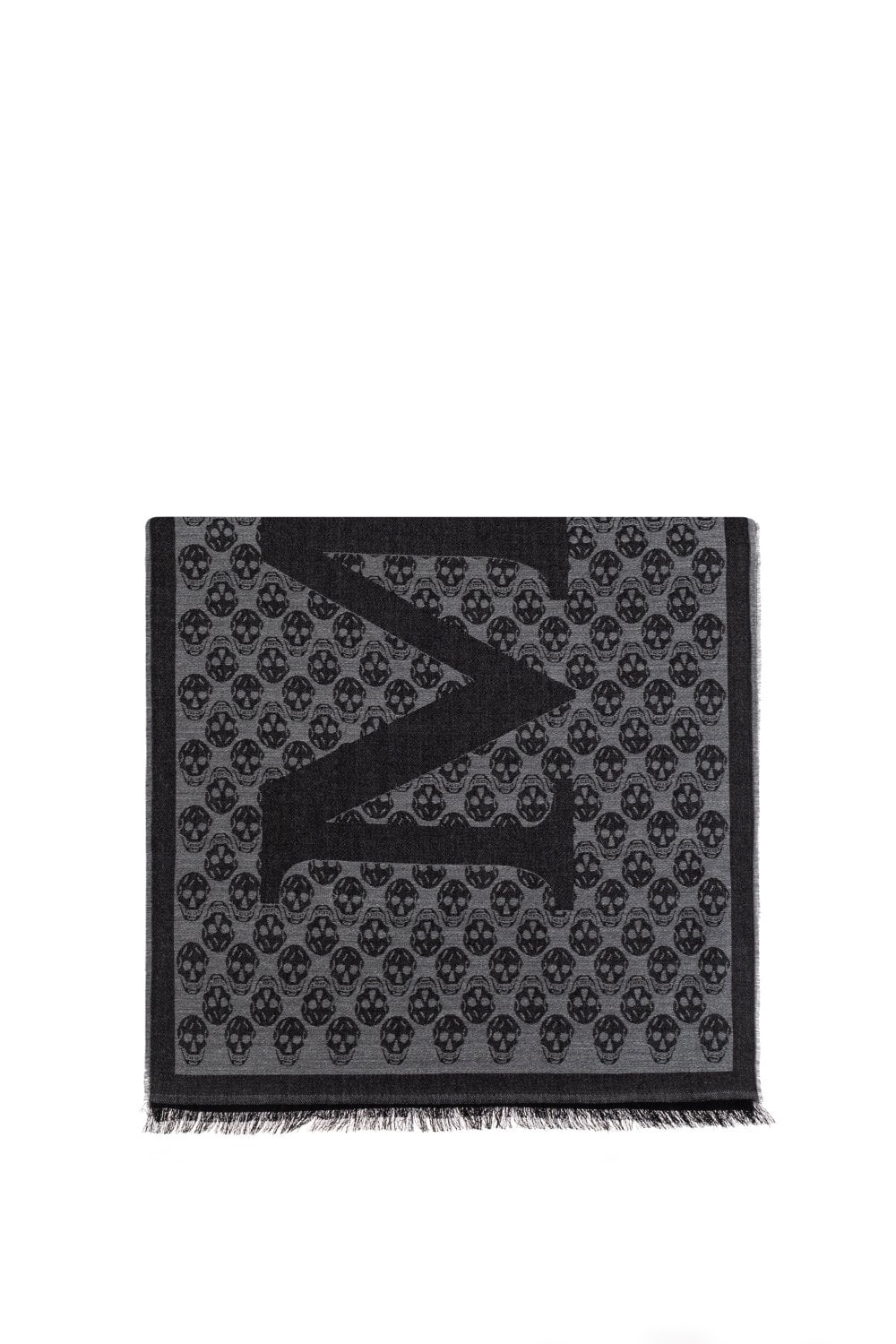 ALEXANDER MCQUEEN MULTI LOGO % LANA SCARF Size: OS, colour: GREY ALEXANDER MCQUEEN MULTI LOGO % LANA SCARF Size: OS, colour: GREY