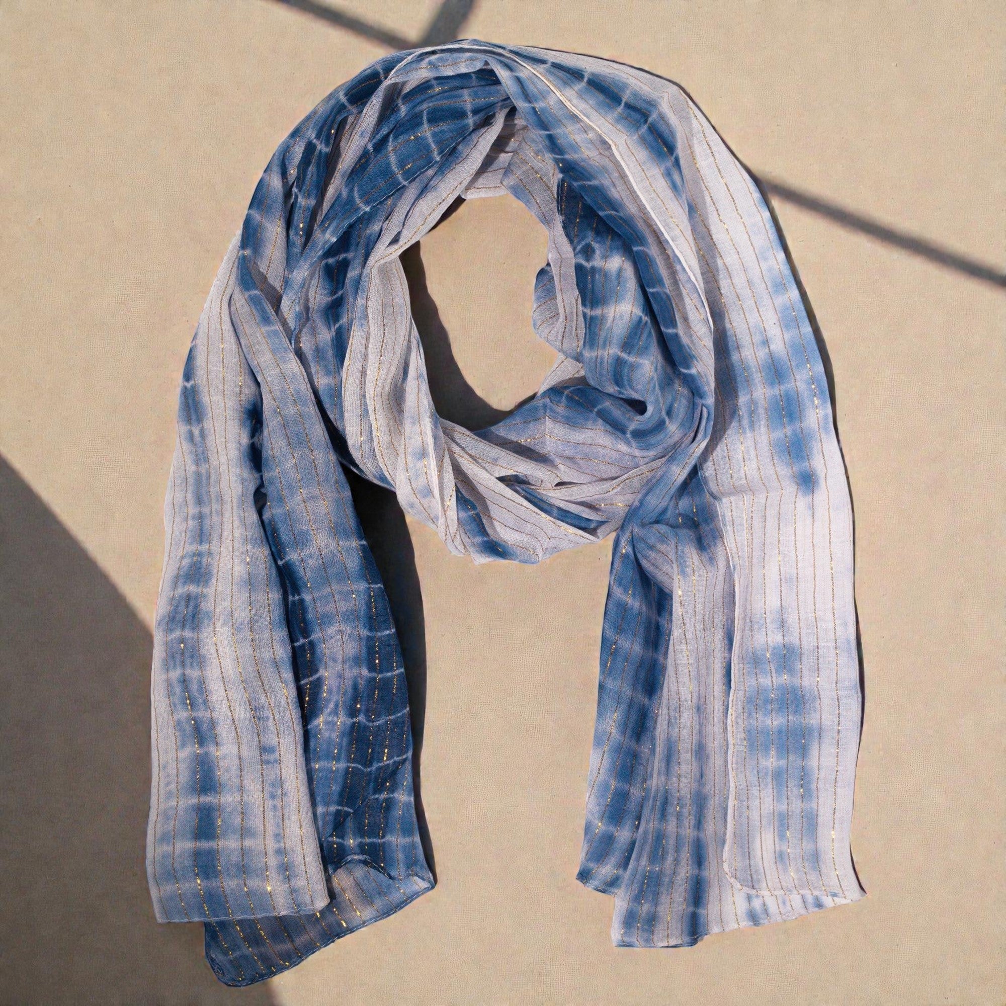 Nomad Sari Party Shine Scarf Dusky Blue ×