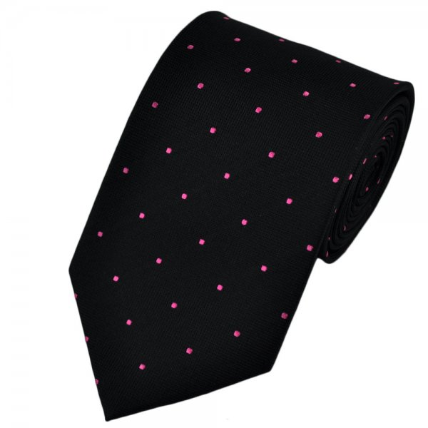 Black & Pink Silk Polka Dot Tie Black & Pink Silk Polka Dot Tie