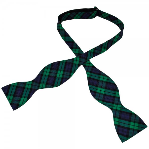 Black Watch Tartan Patterned Self Tie Bow Tie
