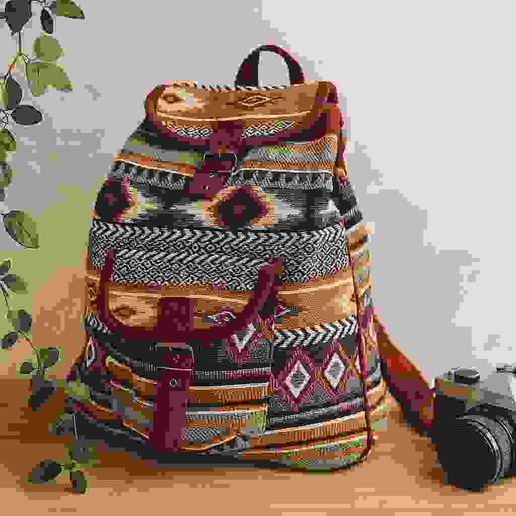 Boho Jacquard Backpack Chocolate