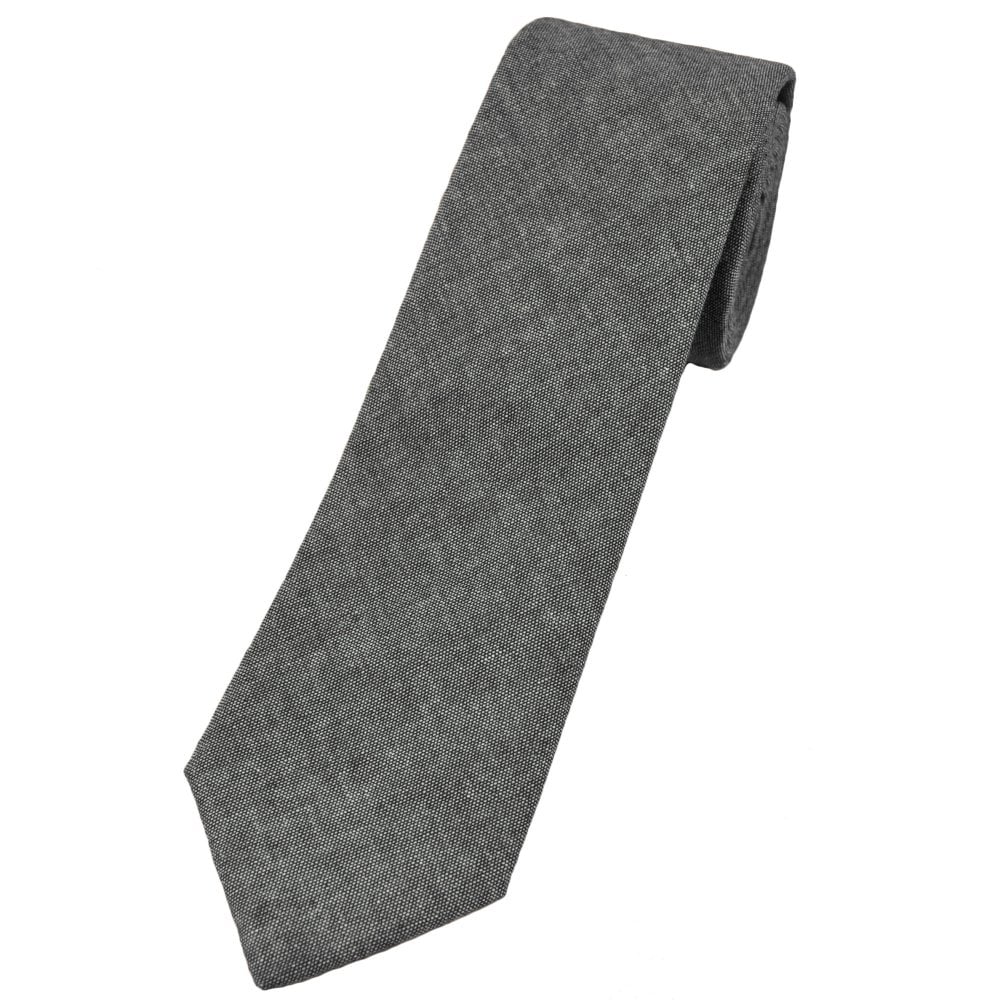 Charcoal Grey & White % Cotton Tie by Lupi Romani Charcoal Grey & White % Cotton Tie by Lupi Romani