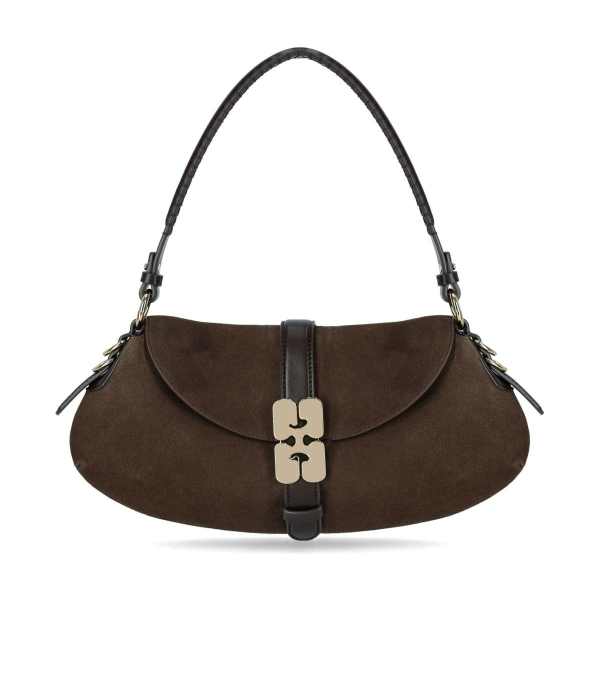 GANNI KAT CHICORY COFFEE BAGUETTE BAG