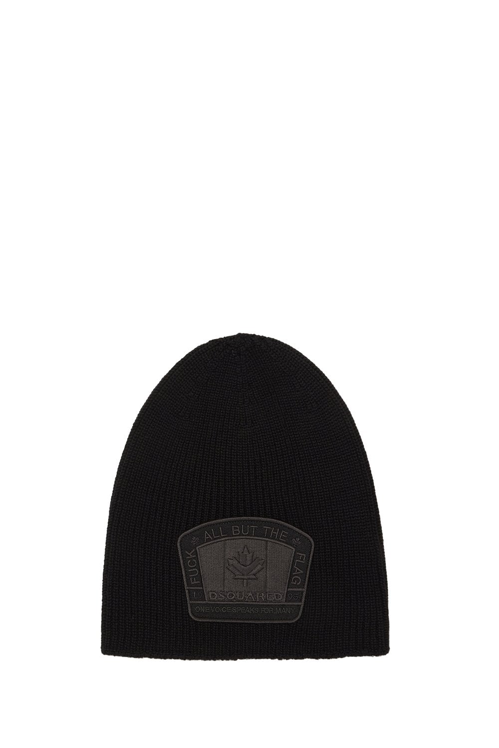 DSQUARED FLAG BEANIE HAT Size: OS, colour: BLACK DSQUARED FLAG BEANIE HAT Size: OS, colour: BLACK