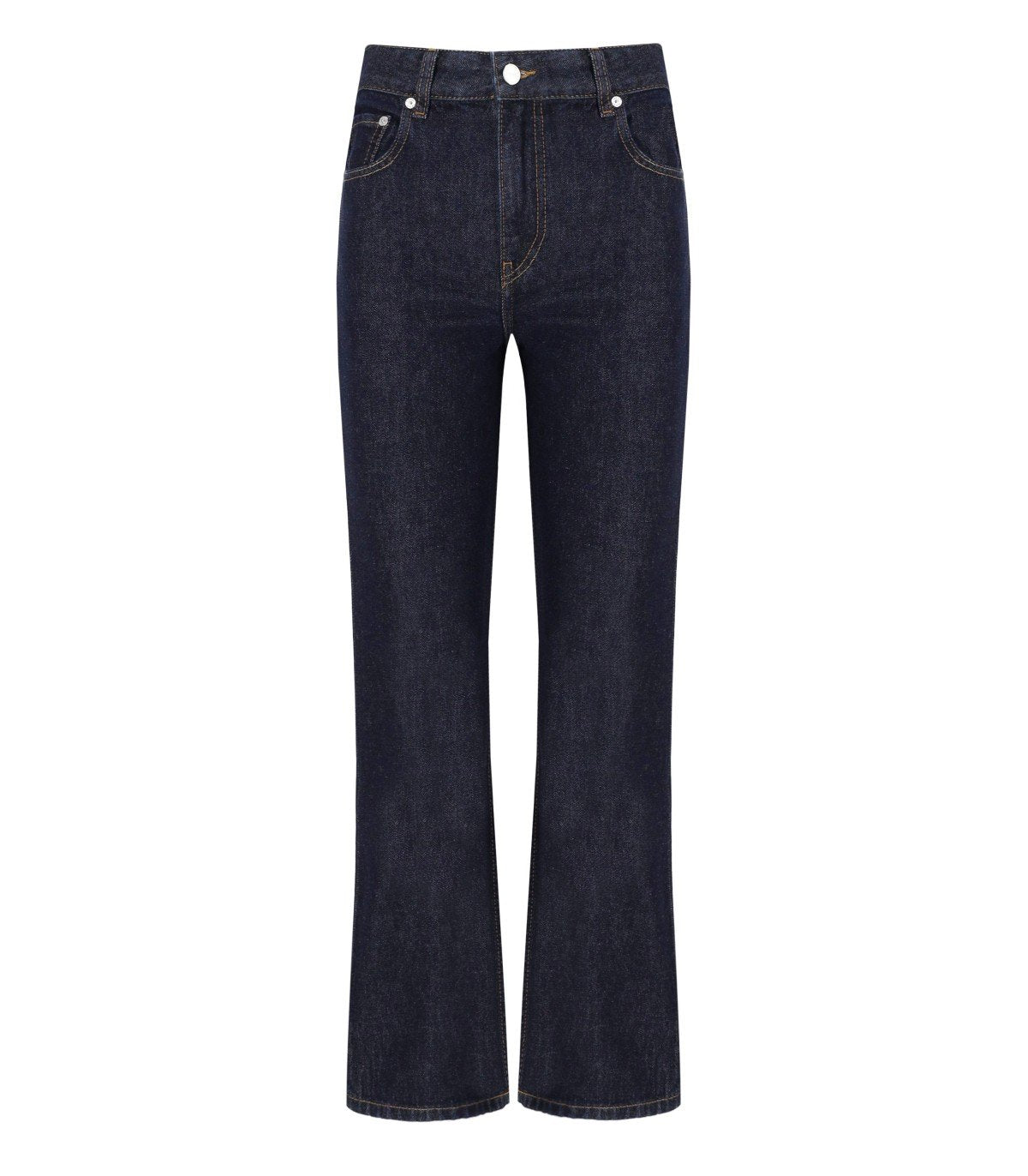 GANNI BETZY DARK BLUE CROPPED BOOTCUT JEANS