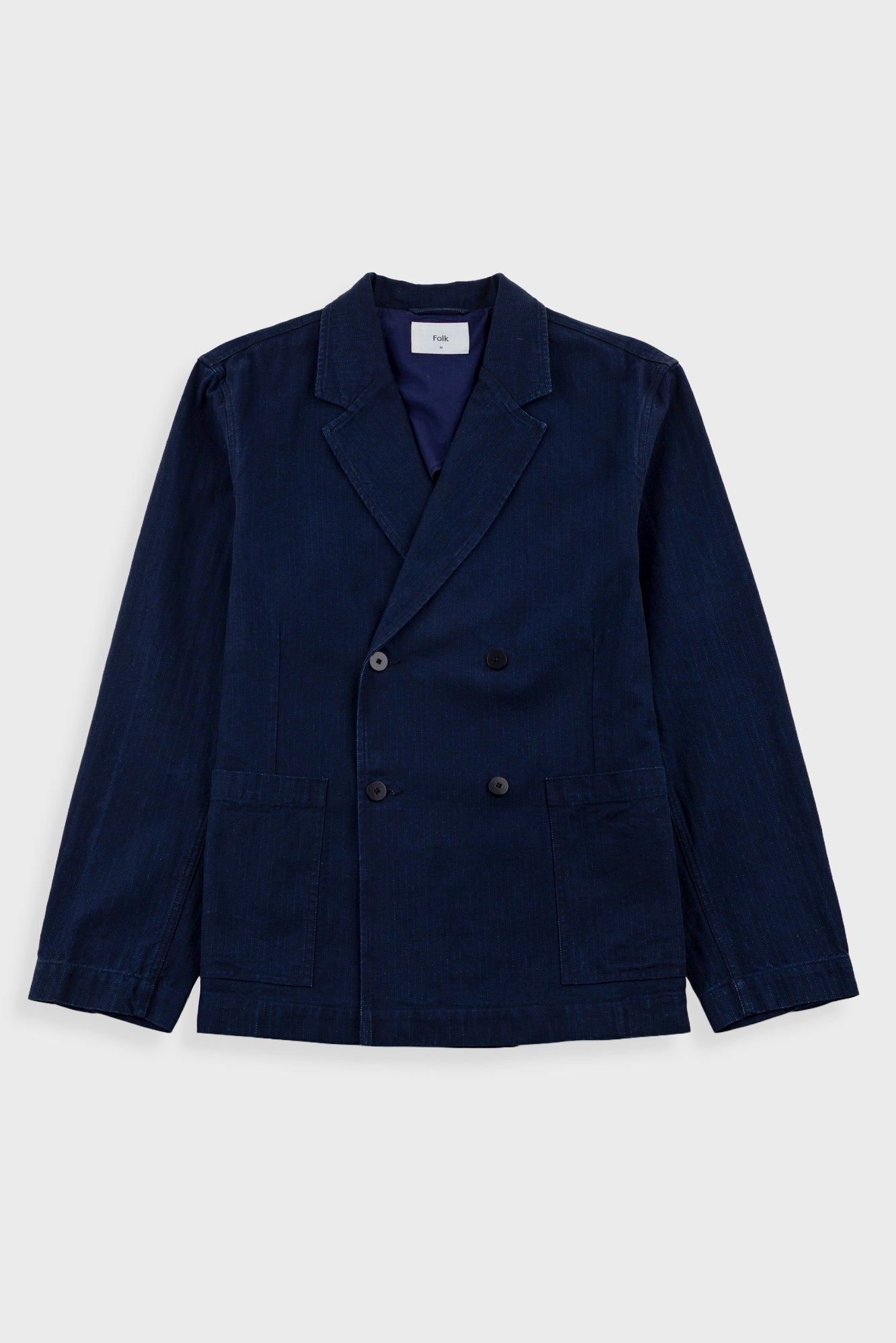 Easy Fit Blazer – Deep Indigo Herringbone