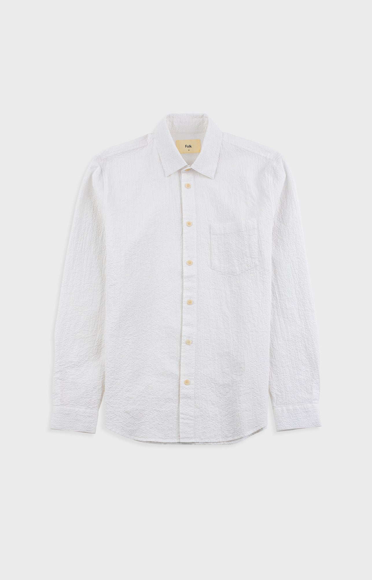 Relaxed Fit Shirt – White Bubble Seersucker