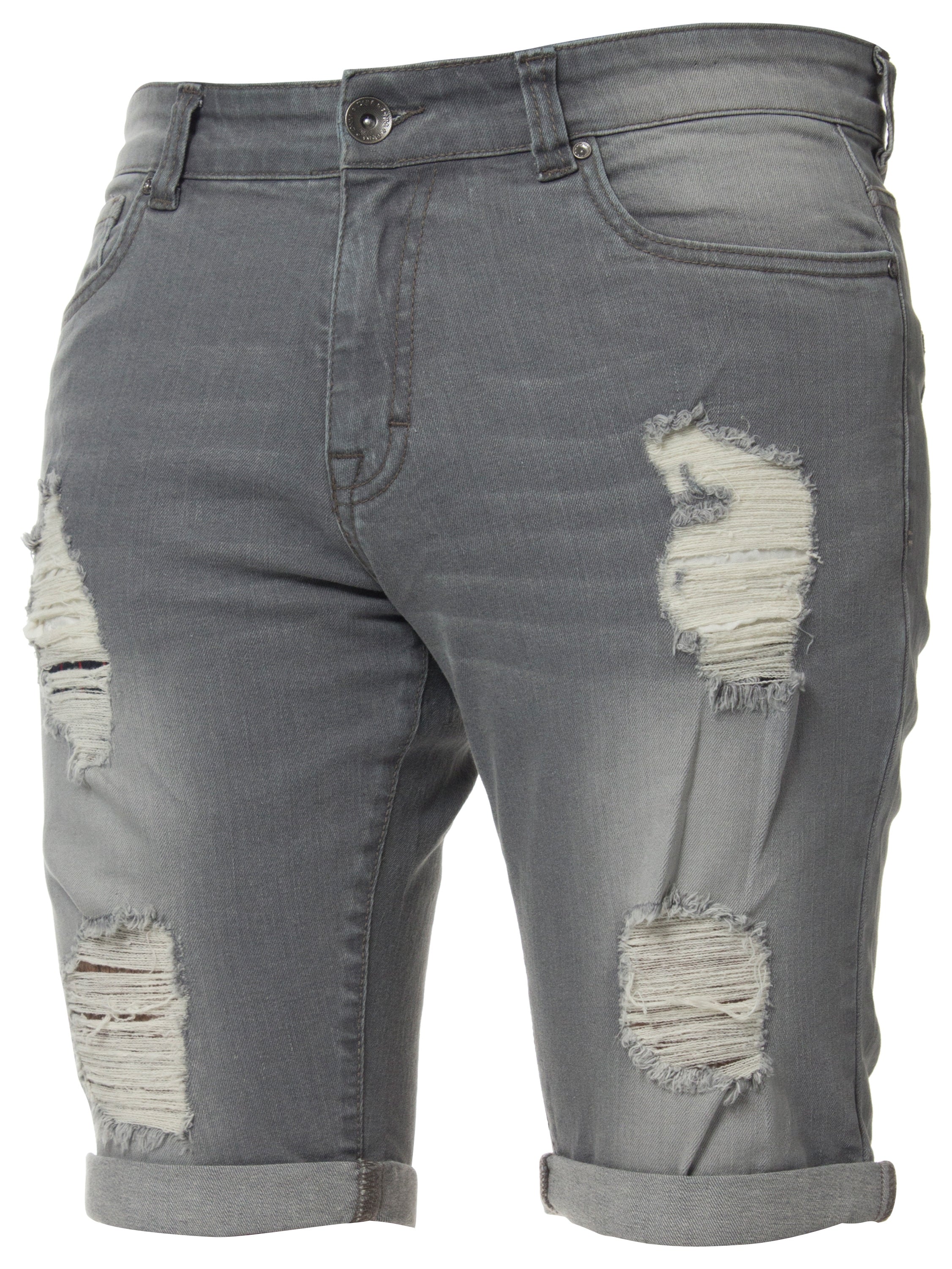 Mens Denim Skinny Fit Distressed Shorts Mens Denim Skinny Fit Distressed Shorts