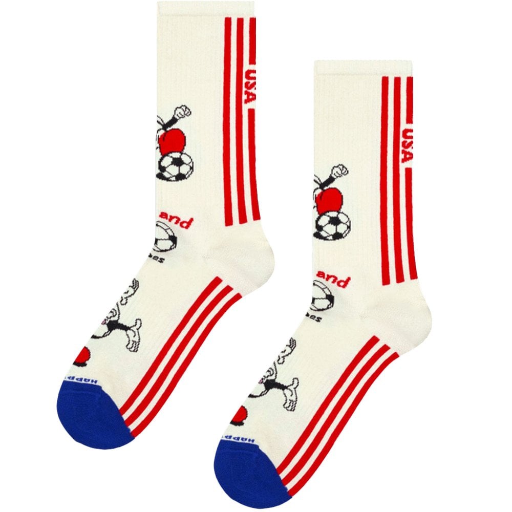 Happy Socks Football World Cup A Combed Cotton Rich Crew Sneaker Socks Happy Socks Football World Cup A Combed Cotton Rich Crew Sneaker Socks