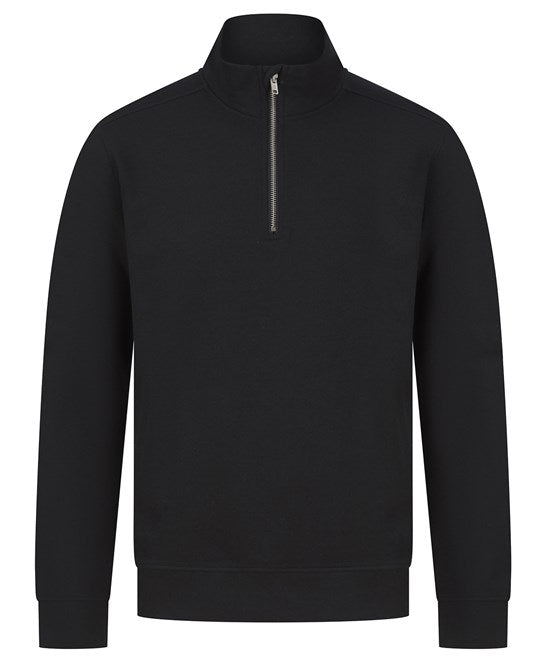 Regenerated Cotton & rPET Zip Sweatshirt – Black
