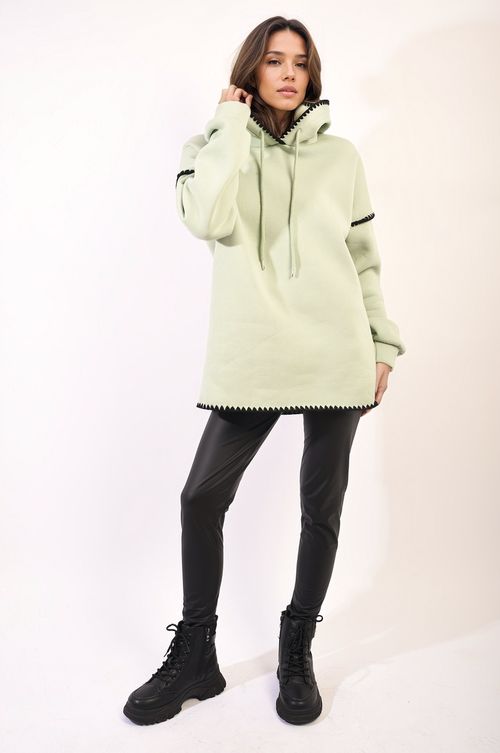 Blanket Stich Knitted Hoodie – MINT SM Blanket Stich Knitted Hoodie – MINT SM